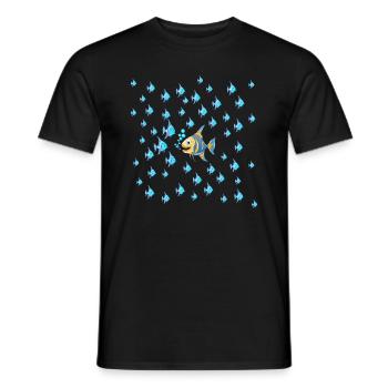 Against the current | Fish | Anti-shirt - Men's T-Shirt - black - Front - AI Model Male 178 light (178cm)