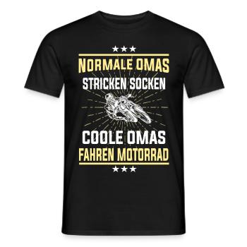 Coole Omas fahren Motorrad - Bikerin Shirt - Männer T-Shirt - Schwarz - Vorne - AI Model Male 178 light (178cm)
