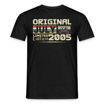 Cadeau D'anniversaire Juillet 2005 Nées en Juillet - T-shirt homme - noir - Devant - AI Model Male 178 light (178cm)