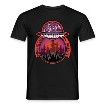 UFO kidnappé par Music EDM Techno Festival - T-shirt homme - noir - Devant - AI Model Male 178 light (178cm)
