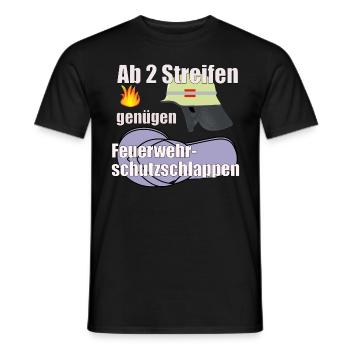 Schutzschlappen Feuerwehr PSA - Männer T-Shirt - Schwarz - Vorne - AI Model Male 178 light (178cm)