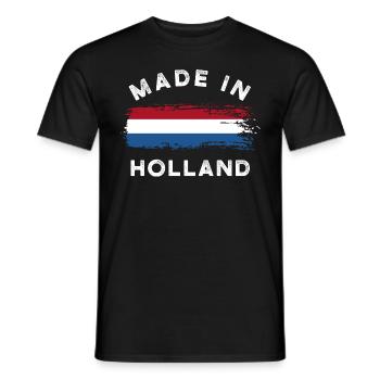 Fabriqué en Hollande - Drapeau des Pays-Bas - T-shirt homme - noir - Devant - AI Model Male 178 light (178cm)