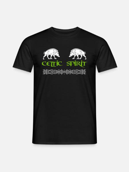 Celtic Spirit - boar - Men's T-Shirt - black