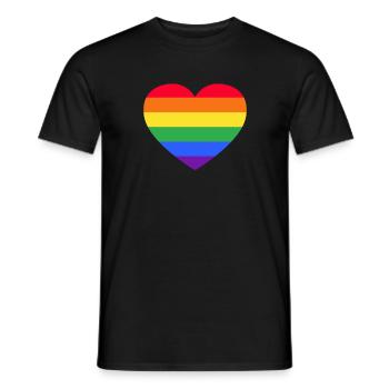 Regenbogen, LGBT, Rainbow, Gay Pride, Love, Herz - Männer T-Shirt - Schwarz - Vorne - AI Model Male 178 light (178cm)