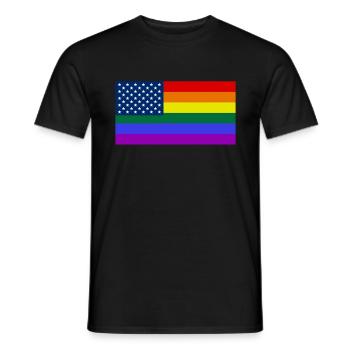 Regenbogen, LGBT, Gay Pride, US LGBT Flag - Men's T-Shirt - black - Front - AI Model Male 178 light (178cm)