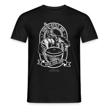 Dutch Oven T-shirt Cuisine de style cowboy - T-shirt homme - noir - Devant - AI Model Male 178 light (178cm)