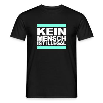 Kein Mensch ist illegal - Gegen Rechts - FCK NZS - Männer T-Shirt - Schwarz - Vorne - AI Model Male 178 light (178cm)