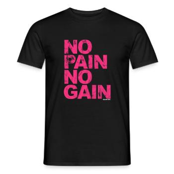 No Pain No Gain - Training Fitness Männer Frauen - Männer T-Shirt - Schwarz - Vorne - AI Model Male 178 light (178cm)