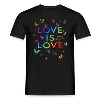 L’amour, c’est l’amour ! Déclaration Gay Pride LGBTQI+ - T-shirt homme - noir - Devant - AI Model Male 178 light (178cm)