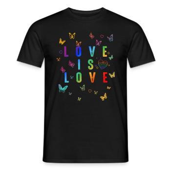 L’amour, c’est l’amour ! Déclaration Gay Pride LGBTQI+ - T-shirt homme - noir - Devant - AI Model Male 178 light (178cm)