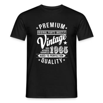 Premium Vintage Year T Shirt 1965 - Männer T-Shirt - Schwarz - Vorne - AI Model Male 178 light (178cm)