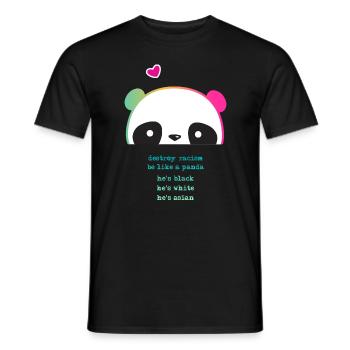 Destroy Racism - Be like a Panda - Men's T-Shirt - black - Front - AI Model Male 178 light (178cm)