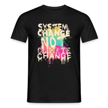 System Change - not Climate Change - Men's T-Shirt - black - Front - AI Model Male 178 light (178cm)