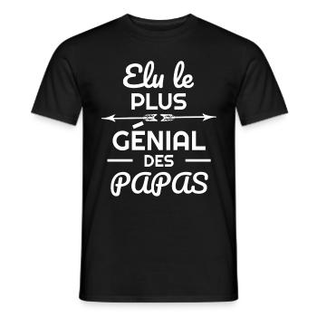 Papa génial idée cadeau fête des pères - T-shirt homme - noir - Devant - AI Model Male 178 light (178cm)
