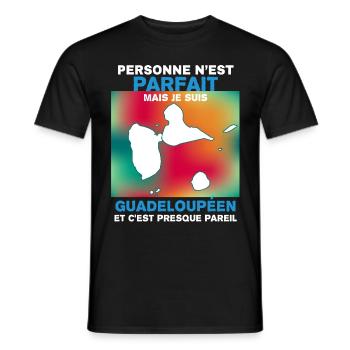 Guadeloupe Citation Humour Pour Homme Guadeloupéen - T-shirt homme - noir - Devant - AI Model Male 178 light (178cm)