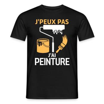 Peinture maison chantier - T-shirt homme - noir - Devant - AI Model Male 178 light (178cm)