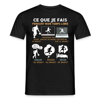 Basket temps libre Cadeau Homme Basketteur - T-shirt homme - noir - Devant - AI Model Male 178 light (178cm)