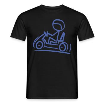 Go-Kart Silhouette Strichmännchen Linien-Zeichnung - Männer T-Shirt - Schwarz - Vorne - AI Model Male 178 light (178cm)