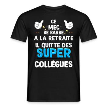 Retraite Départ Entreprise Citation Humour Homme - T-shirt homme - noir - Devant - AI Model Male 178 light (178cm)