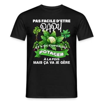 Papy Jardinier C'est Difficile Humour Jardin - T-shirt homme - noir - Devant - AI Model Male 178 light (178cm)