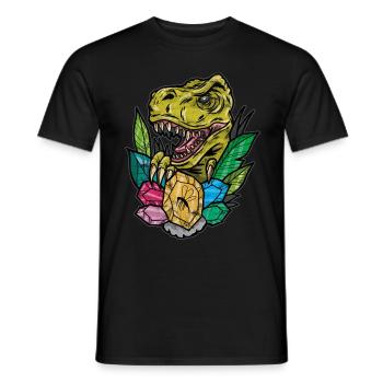 Vintage Tattoo Dinosurier Bernstein Geschenk - Männer T-Shirt - Schwarz - Vorne - AI Model Male 178 light (178cm)