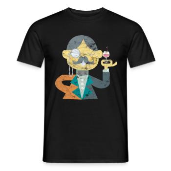 Art gentleman avec cadeau monocle et barbe - T-shirt homme - noir - Devant - AI Model Male 178 light (178cm)