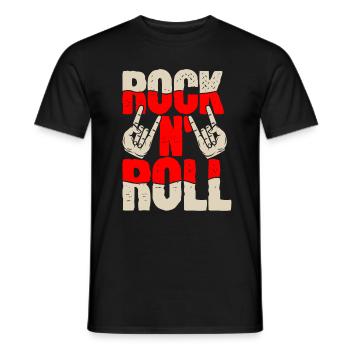 Rock n Roll - Männer T-Shirt - Schwarz - Vorne - AI Model Male 178 light (178cm)
