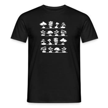 A Collection of Bonsai Trees Tray Plants - Men's T-Shirt - black - Front - AI Model Male 178 light (178cm)