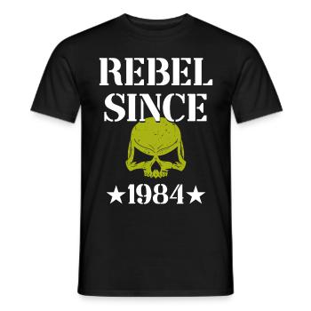 Rebelle depuis 1984 - T-shirt homme - noir - Devant - AI Model Male 178 light (178cm)
