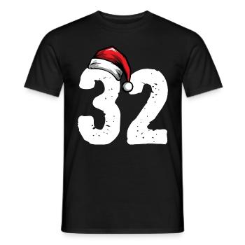 32 Numéro Noël - T-shirt homme - noir - Devant - AI Model Male 178 light (178cm)
