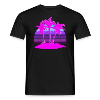 Vaporwave Aesthetics Retro Style T-Shirt - Men's T-Shirt - black - Front - AI Model Male 178 light (178cm)