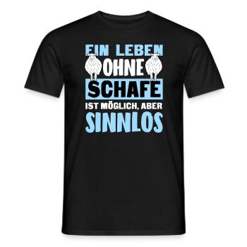 Leben Ohne Schafe Sinnlos Landwirt Schäfer T-Shirt - Männer T-Shirt - Schwarz - Vorne - AI Model Male 178 light (178cm)