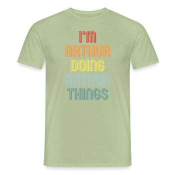 ARTHUR - T-shirt homme - vert sauge - Devant - AI Model Male 178 light (178cm)