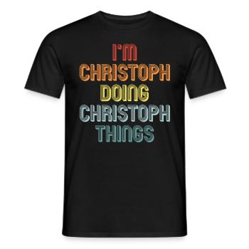 CHRISTOPH - Männer T-Shirt - Schwarz - Vorne - AI Model Male 178 light (178cm)