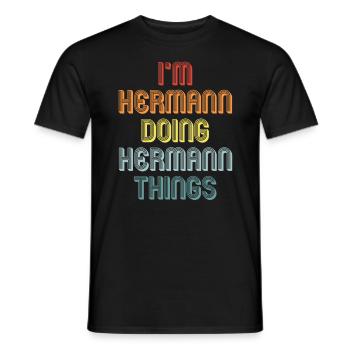 HERMANN - Männer T-Shirt - Schwarz - Vorne - AI Model Male 178 light (178cm)