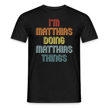MATTHIAS - Männer T-Shirt - Schwarz - Vorne - AI Model Male 178 light (178cm)