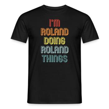 ROLAND - T-shirt homme - noir - Devant - AI Model Male 178 light (178cm)
