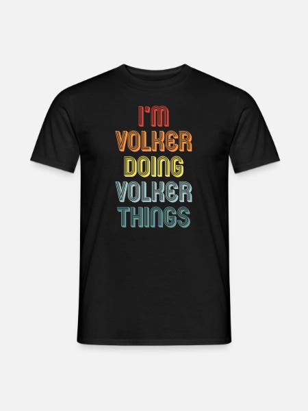 VOLKER - Männer T-Shirt - Schwarz