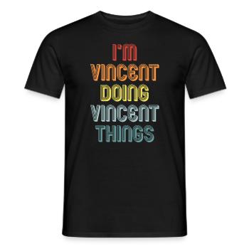 VINCENT - Men's T-Shirt - black - Front - AI Model Male 178 light (178cm)