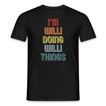 WILLI - Männer T-Shirt - Schwarz - Vorne - AI Model Male 178 light (178cm)