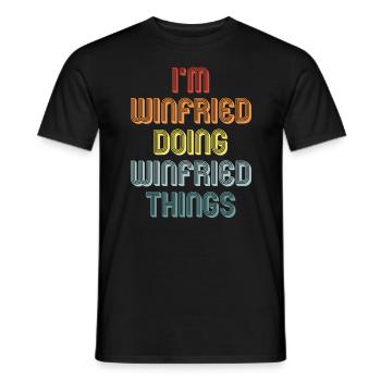 WINFRIED - Männer T-Shirt - Schwarz - Vorne - AI Model Male 178 light (178cm)