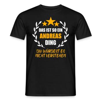 ANDREAS - Männer T-Shirt - Schwarz - Vorne - AI Model Male 178 light (178cm)