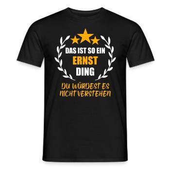ERNST - Männer T-Shirt - Schwarz - Vorne - AI Model Male 178 light (178cm)
