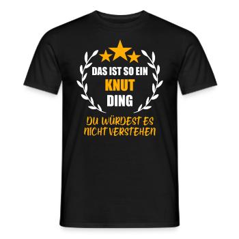 KNUT - Männer T-Shirt - Schwarz - Vorne - AI Model Male 178 light (178cm)
