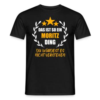 MORITZ - Männer T-Shirt - Schwarz - Vorne - AI Model Male 178 light (178cm)