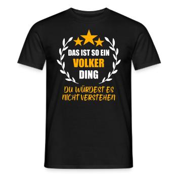 VOLKER - Männer T-Shirt - Schwarz - Vorne - AI Model Male 178 light (178cm)