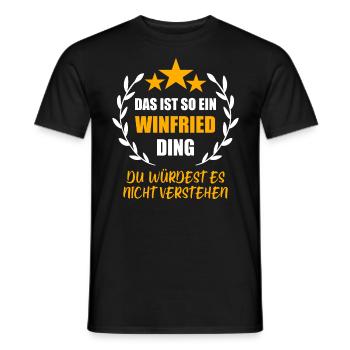 WINFRIED - Männer T-Shirt - Schwarz - Vorne - AI Model Male 178 light (178cm)