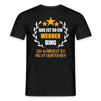 WERNER - Männer T-Shirt - Schwarz - Vorne - AI Model Male 178 light (178cm)