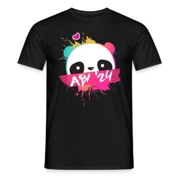 Abi '24 Motto mit süßem Panda - Abitur 2024 - Männer T-Shirt - Schwarz - Vorne - AI Model Male 178 light (178cm)