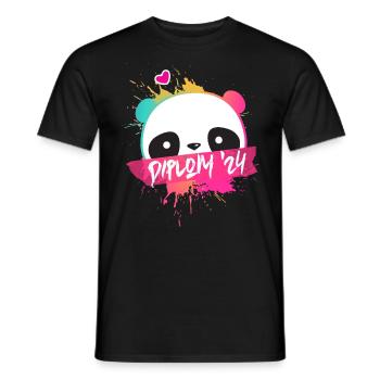 Diplom '24 Motto mit Panda - Diplom Abschluss 2024 - Männer T-Shirt - Schwarz - Vorne - AI Model Male 178 light (178cm)